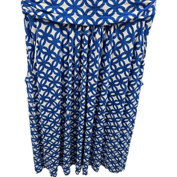 Boden Blue Floral Viscose Sleevess Mini Dress Vacation Summer Size 8 - Picture 5 of 10